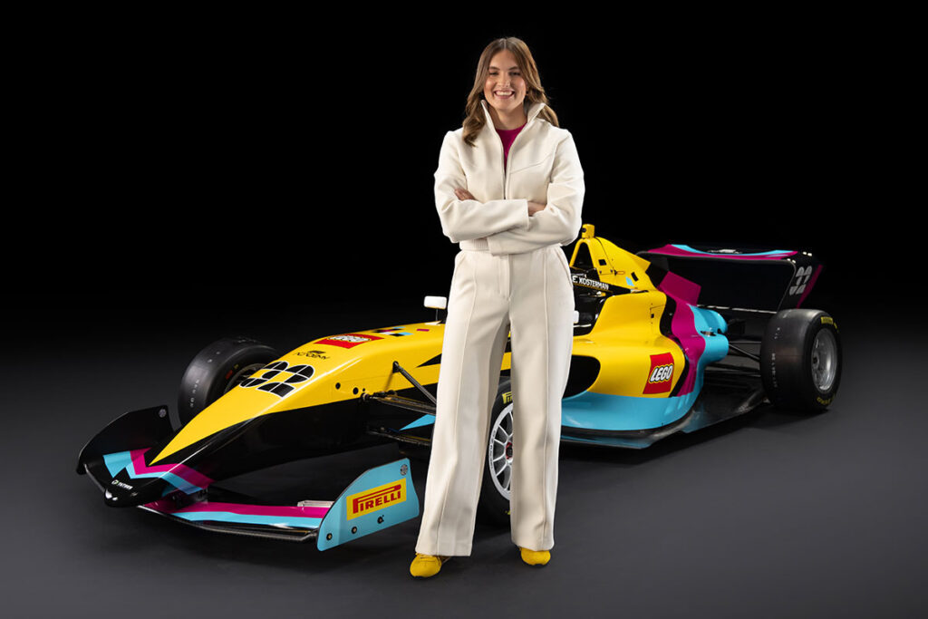 Esmee Kosterman with LEGO F1 ACADEMY Race Car 