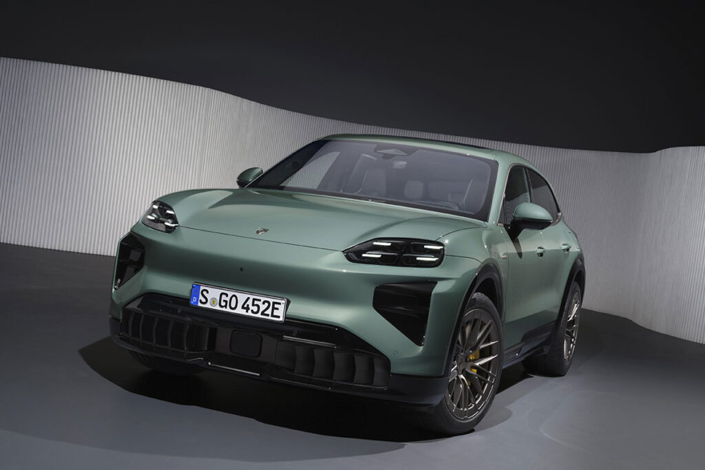 2026 Porsche Cayenne Electric Turbo showcasing exterior design and aerodynamic features