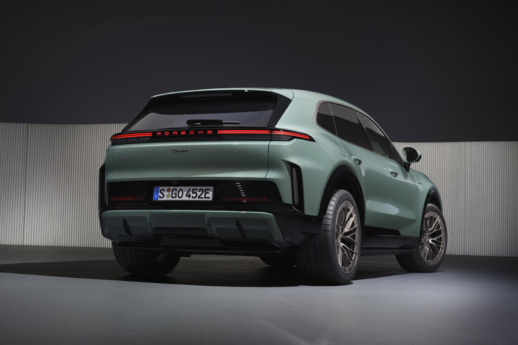 2026 Porsche Cayenne Electric Turbo showcasing exterior design and aerodynamic features