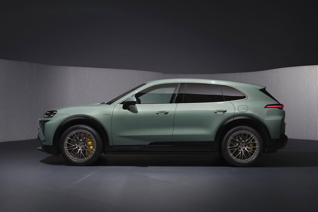 2026 Porsche Cayenne Electric Turbo showcasing exterior design and aerodynamic features