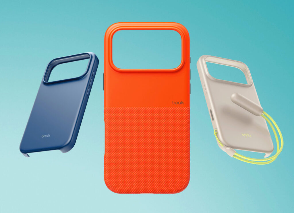 Beats rugged and kickstand cases displayed on iPhone 17 and iPhone 17 Pro in multiple colorways