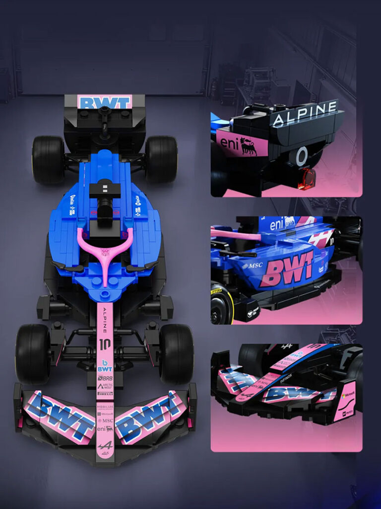 CaDA 1:24 scale Alpine A525 Formula 1 car front and rear view