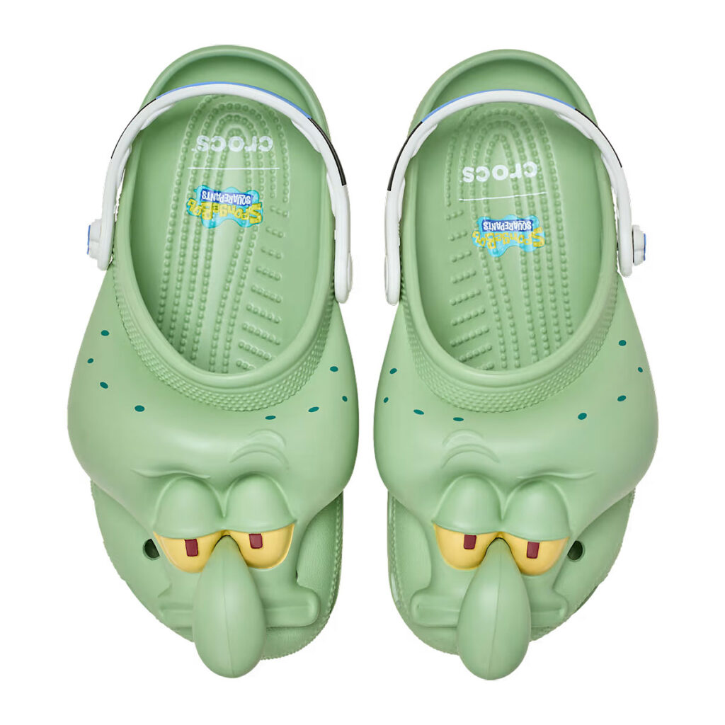 Squidward Tentacles Crocs Classic Clogs with molded nose and anchor rivets