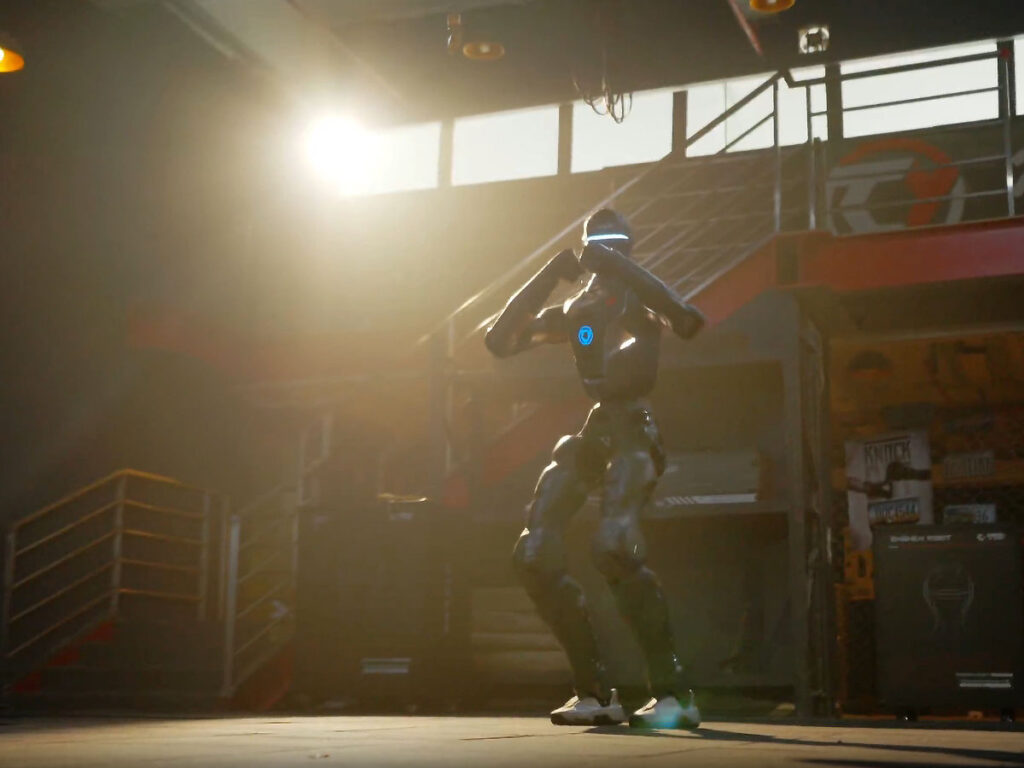 EngineAI T800 humanoid robot standing upright, ready to throw some punches