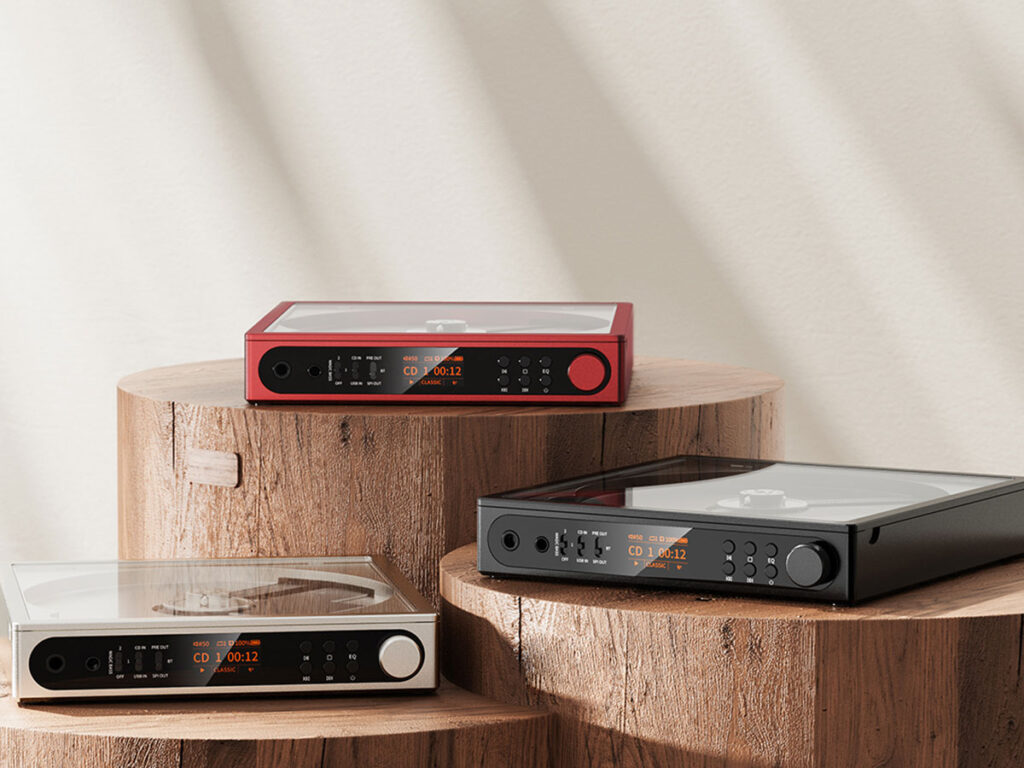 FiiO DM15 R2R portable CD player with glass lid and physical controls