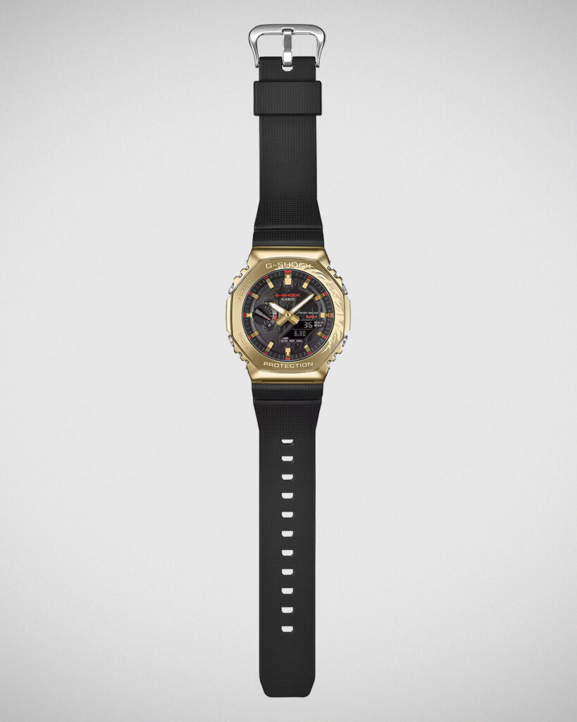 G-Shock GBM2100CX-9A Year of the Horse watch with gold ion-plated bezel and winged horse dial design