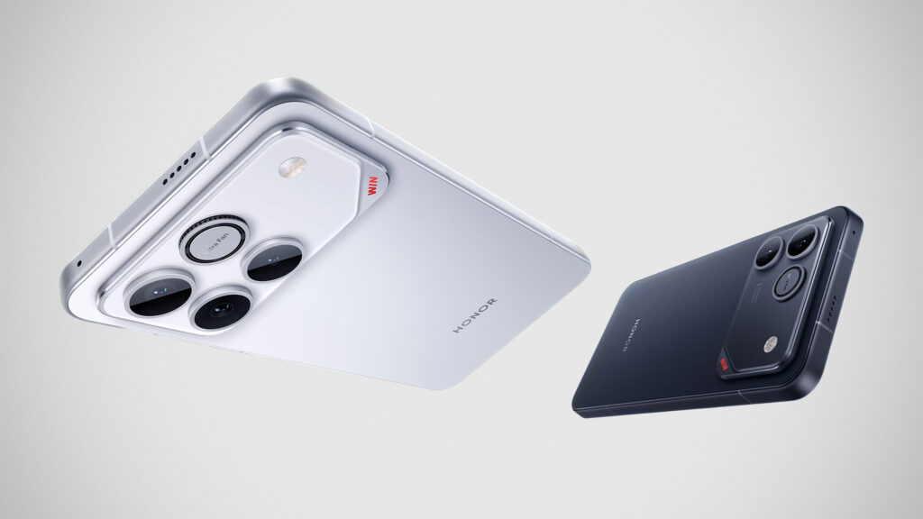 Honor WIN smartphone with built-in cooling fan integrated into the camera module and 10,000 mAh battery design