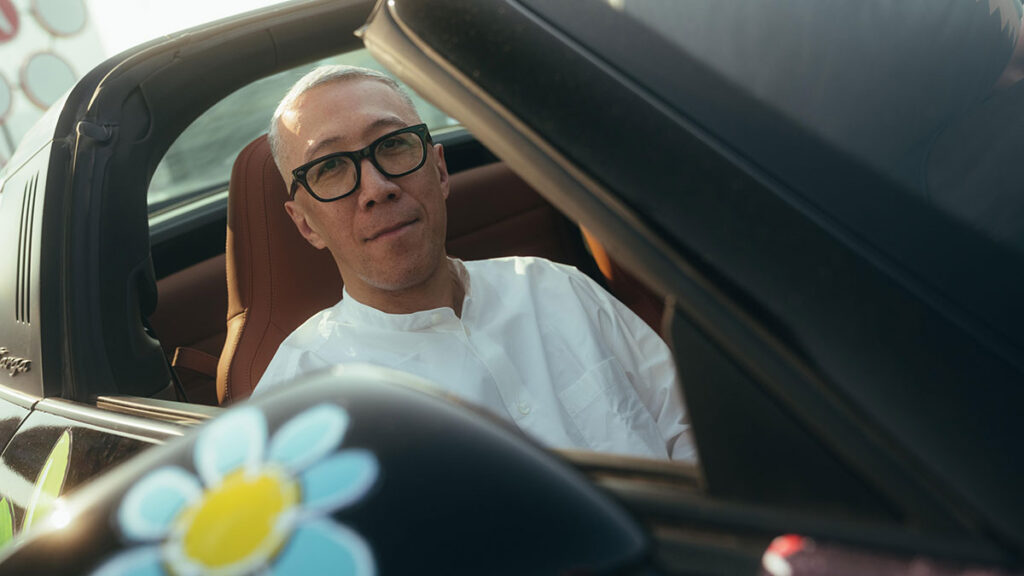 Porsche 911 Targa Labubu art car with life-size Labubu figure unveiled at Icons of Porsche 2025