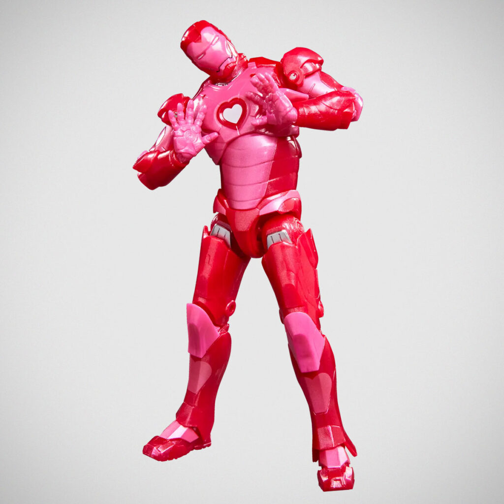 Marvel Legends I Love You 3000 Iron Man action figure with heart-shaped Arc Reactor