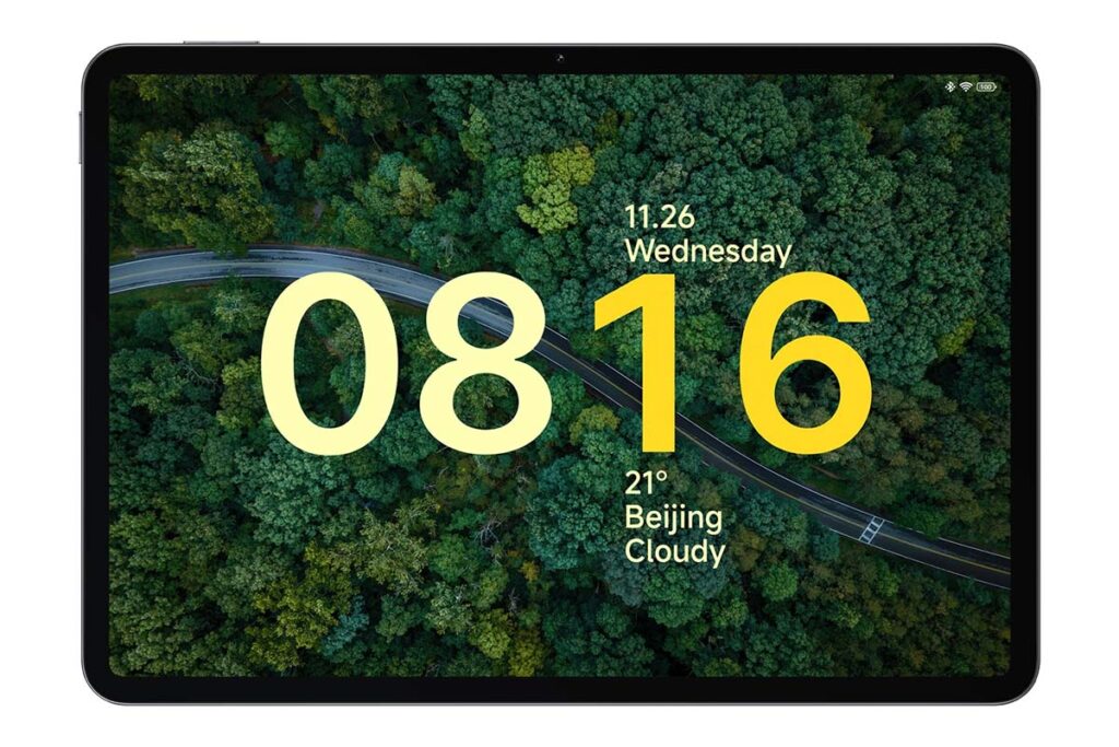 Poco Pad X1 Android tablet displaying a colorful high-resolution screen on a clean background