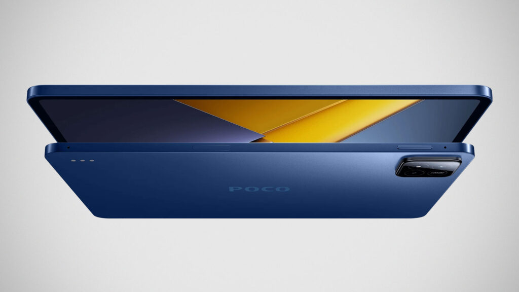 Poco Pad X1 Android tablet displaying a colorful high-resolution screen on a clean background