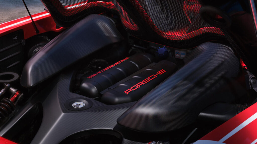 Porsche Carrera GT factory re-commissioned in Salzburg red and white livery with number 23, restored by Porsche Sonderwunsch