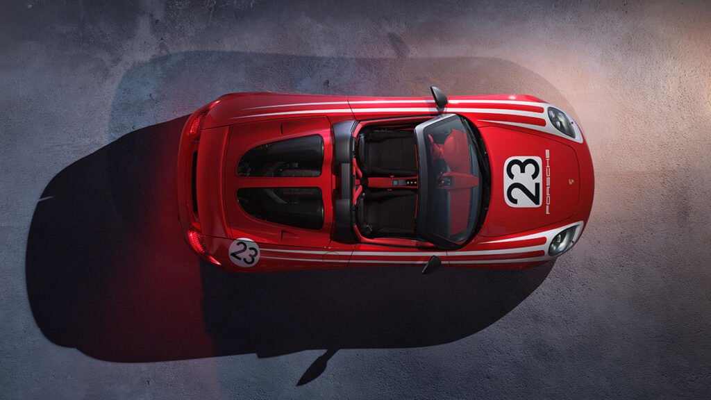 Porsche Carrera GT factory re-commissioned in Salzburg red and white livery with number 23, restored by Porsche Sonderwunsch