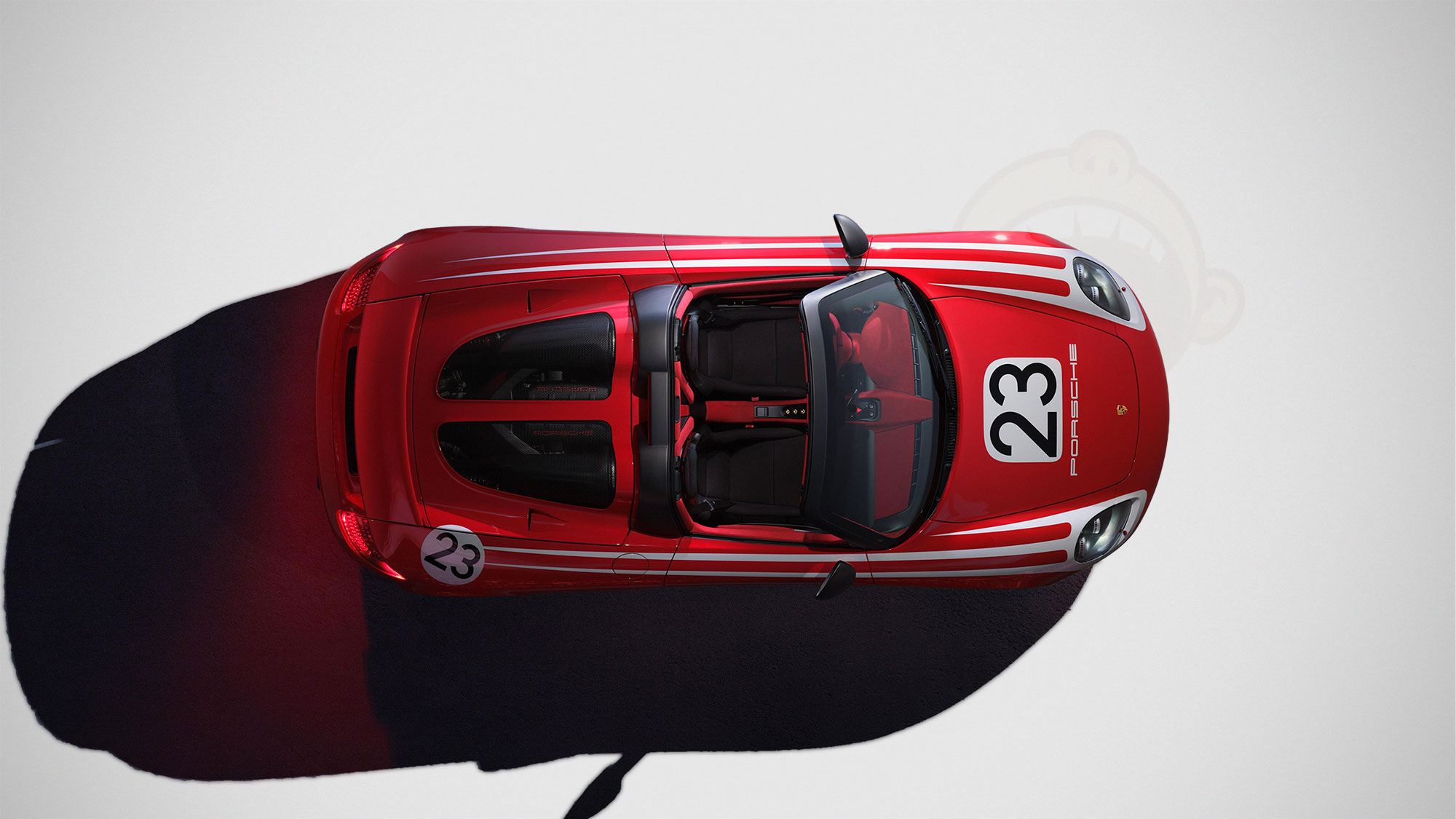 Porsche Carrera GT factory re-commissioned in Salzburg red and white livery with number 23, restored by Porsche Sonderwunsch