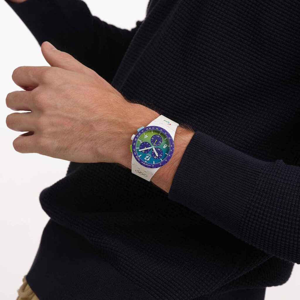 Swatch Olympic Winter Games Milano Cortina 2026 watch SNOWY SLOPES