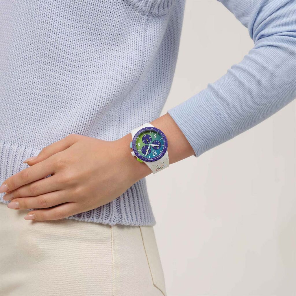 Swatch Olympic Winter Games Milano Cortina 2026 watch SNOWY SLOPES