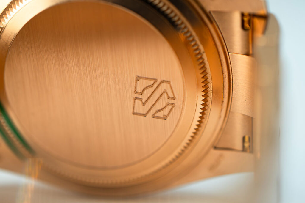 Watchskins Ultra invisible protection film on stainless steel watch case