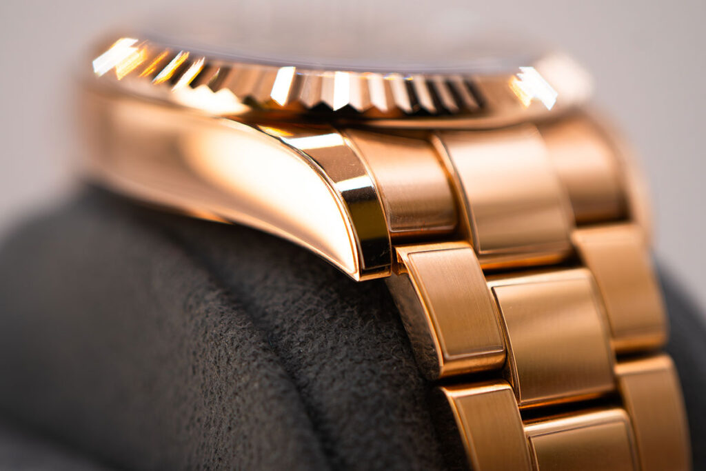 Watchskins Ultra invisible protection film on stainless steel watch case