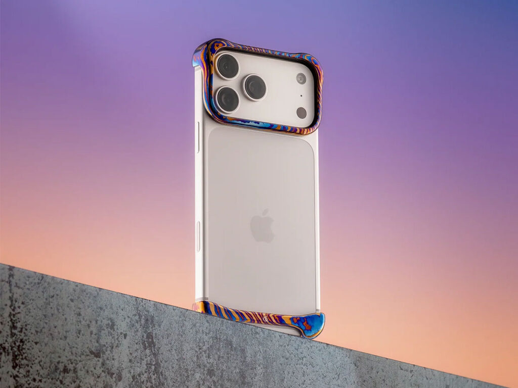 Arc Pulse Titanium Opal Damascus iPhone Case