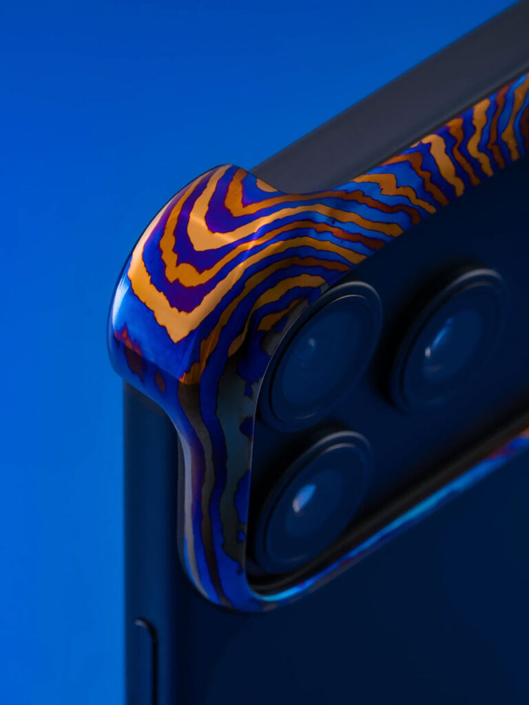 Arc Pulse Titanium Opal Damascus iPhone Case