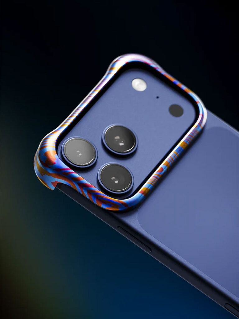 Arc Pulse Titanium Opal Damascus iPhone Case