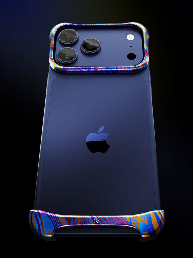 Arc Pulse Titanium Opal Damascus iPhone Case