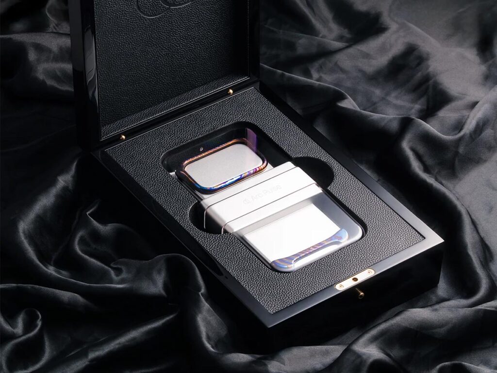 Arc Pulse Titanium Opal Damascus iPhone Case