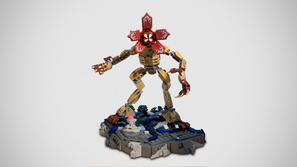 LEGO Demogorgon build created by YouTuber The Brick Patch using parts from a LEGO Groot set