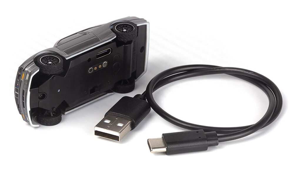 HPI Racing nano-TTR 1989 BMW M3 Ravaglia RC car in Dark Silver on white background