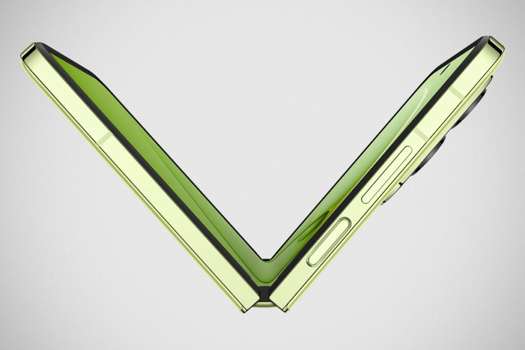 Huawei nova Flip S clamshell foldable smartphone showing inner OLED display and compact outer screen