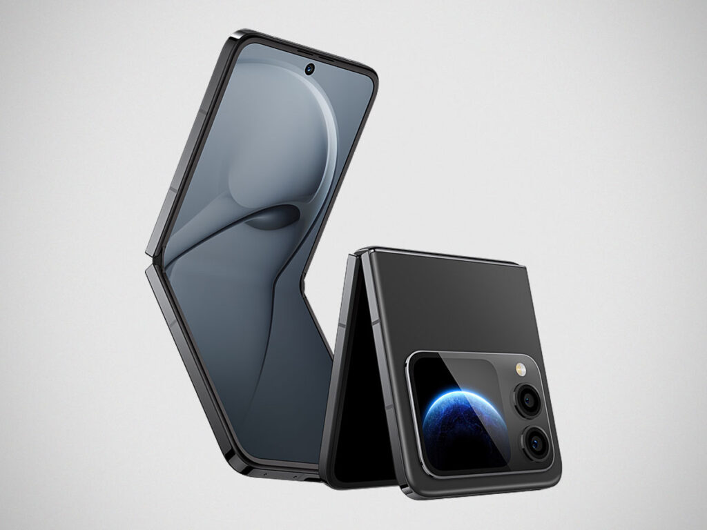 Huawei nova Flip S clamshell foldable smartphone showing inner OLED display and compact outer screen