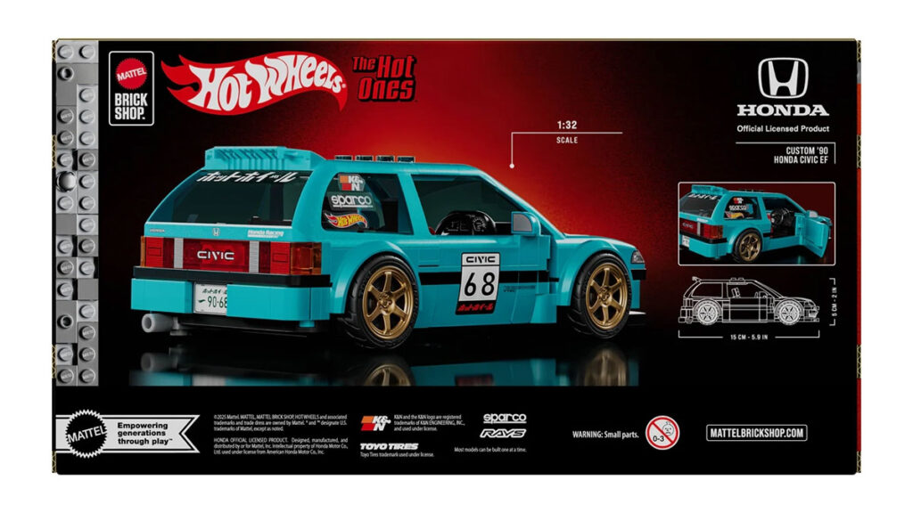 Mattel Brick Shop Hot Wheels Custom ’90 Honda Civic EF Building Set