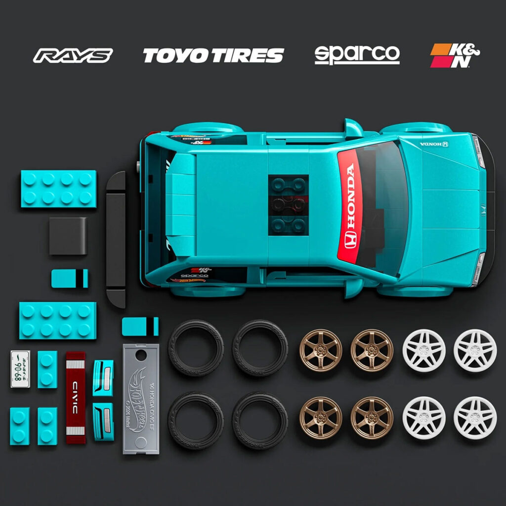 Mattel Brick Shop Hot Wheels Custom ’90 Honda Civic EF Building Set