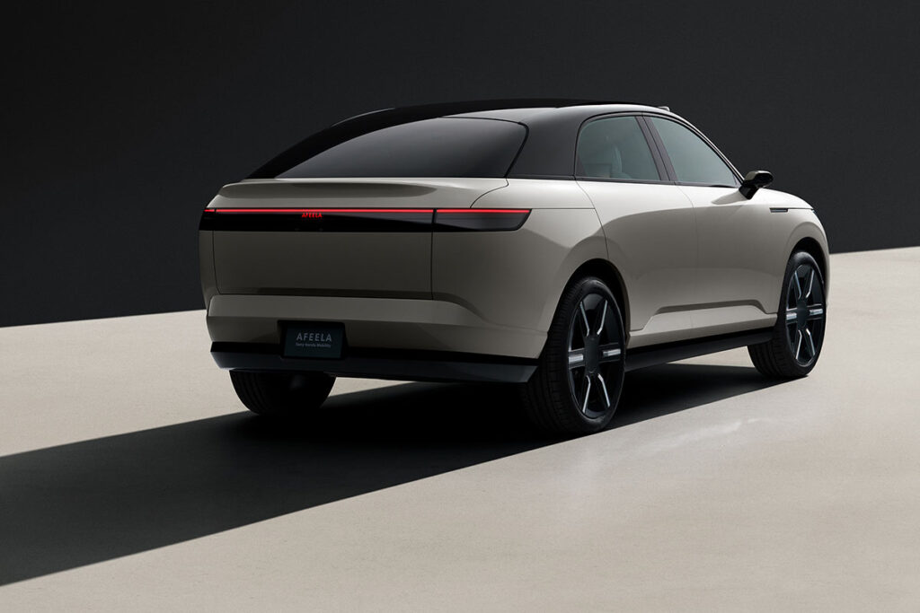Sony Honda Mobility AFEELA Prototype 2026 ¾ right rear view