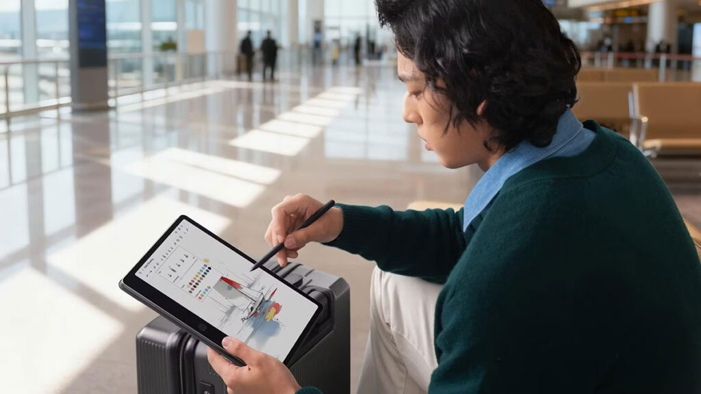 TCL Note A1 NXTPAPER notes-first tablet with 11.5-inch NXTPAPER display and T-Pen Pro stylus writing on screen