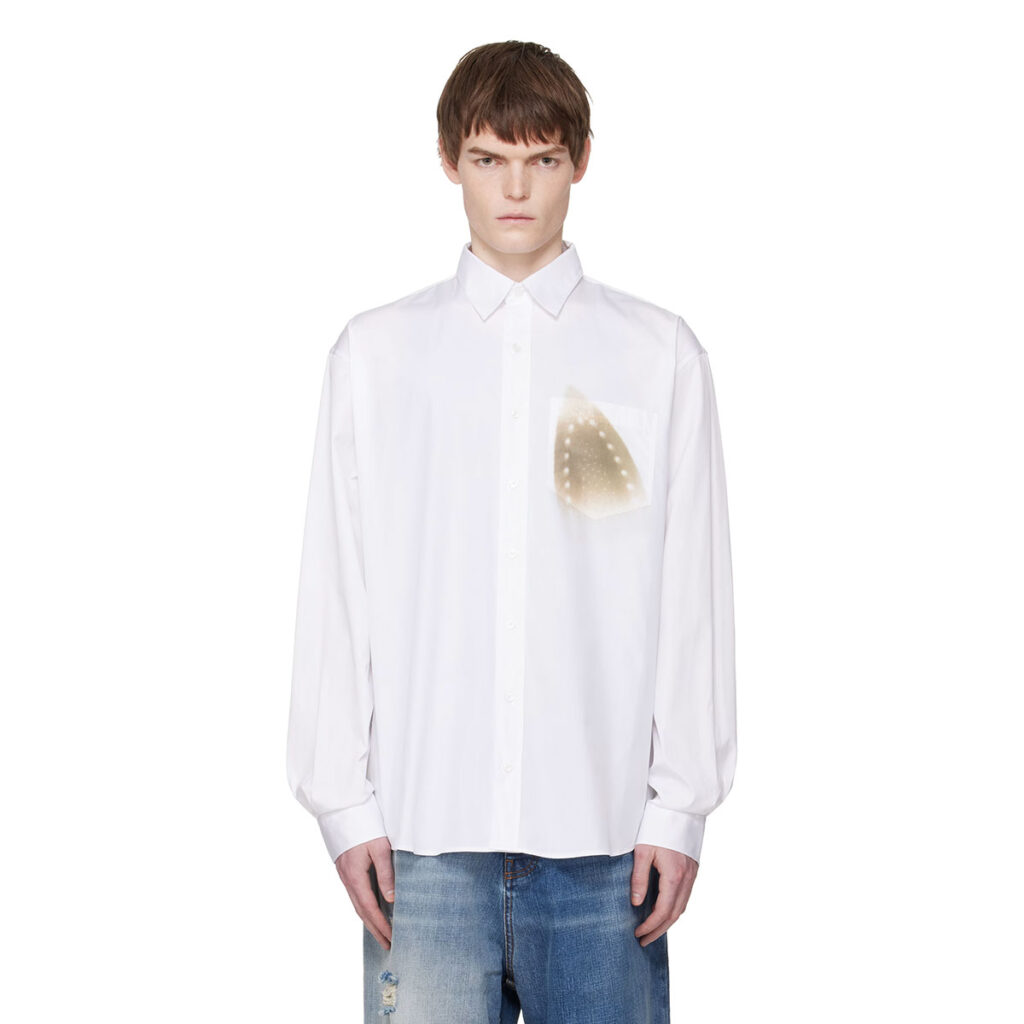 Vetements White Shirt with Iron Scorch Mark