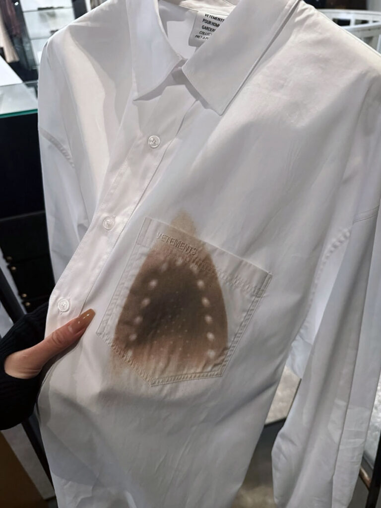 Vetements White Shirt with Iron Scorch Mark