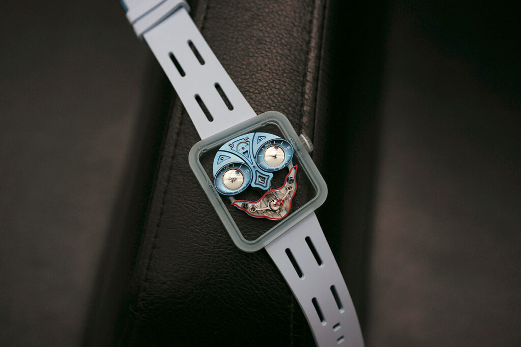 BEHRENS Konstantin Chaykin Ace of Heart watch with Joker-style dial and heart-shaped seconds display