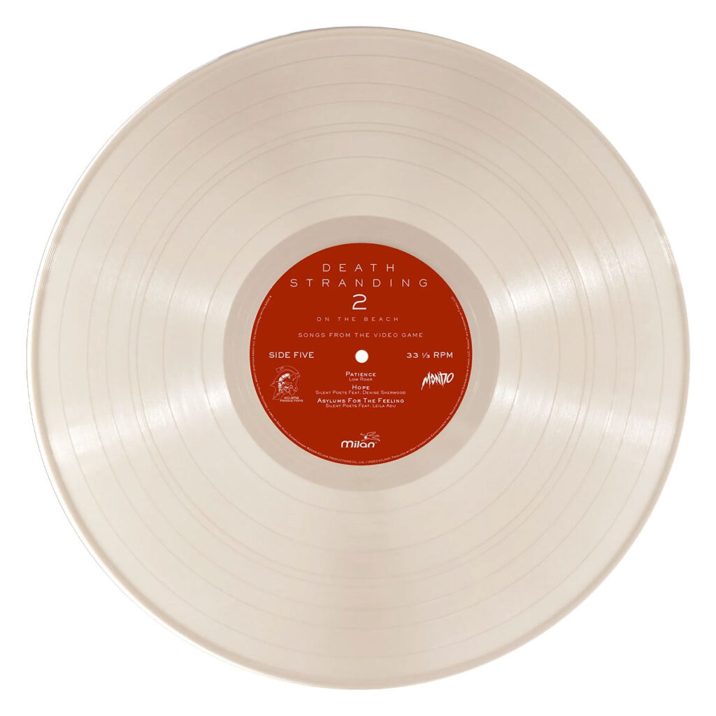 Death Stranding 2 On The Beach Songs From The Video Game 3×LP vinyl soundtrack by Mondo Music with blood red and pearl white records