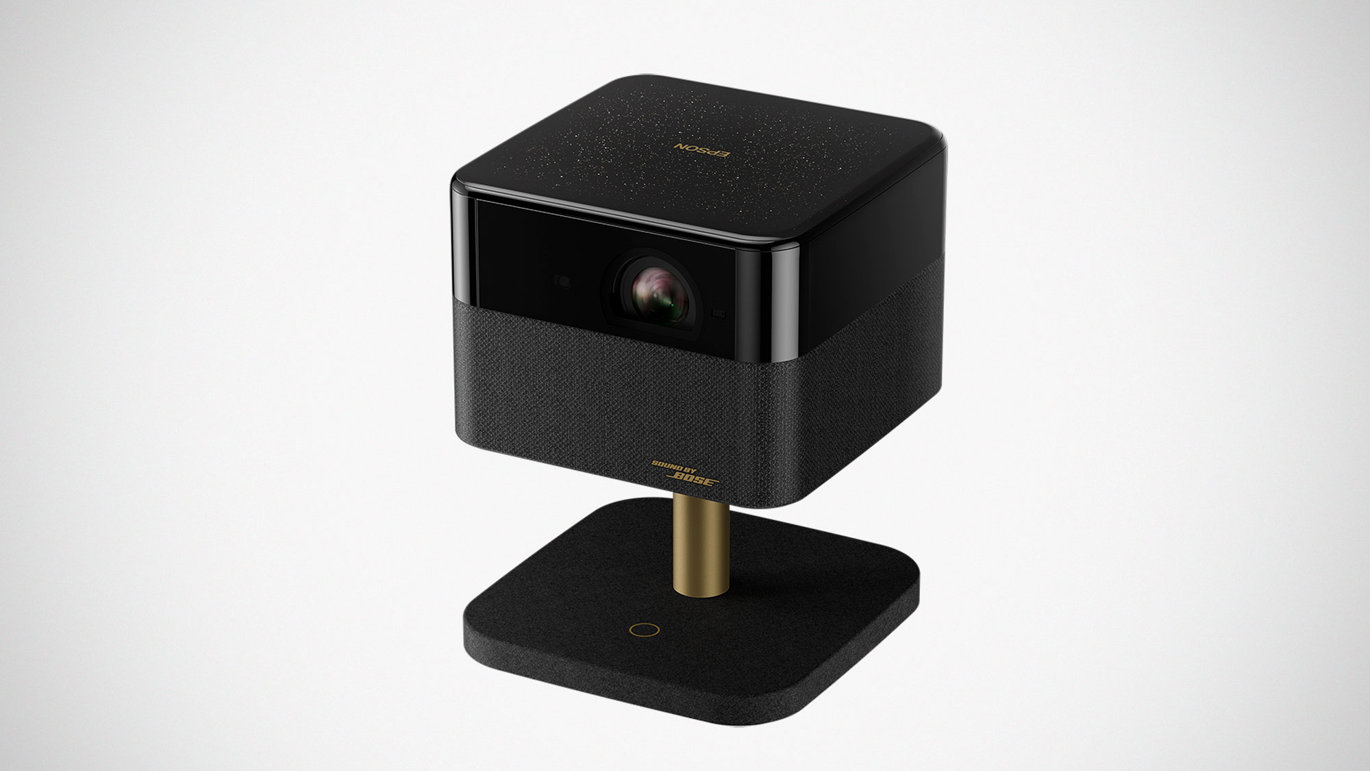 Epson Lifestudio Flex Special Edition EF-73 home projector with glass top design and built-in Qi wireless phone charging