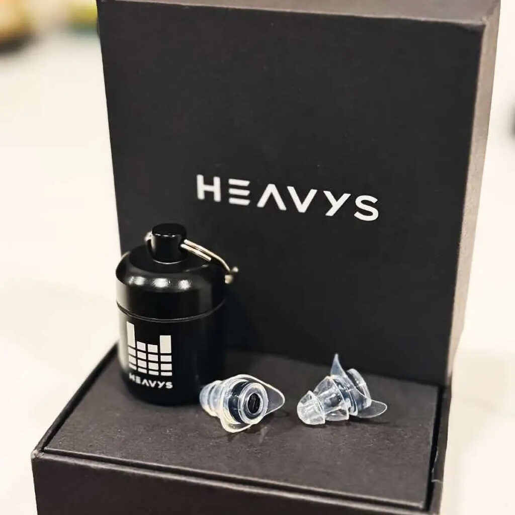 Heavys H1F1 Earplugs reusable concert earplugs with acoustic filter and keychain carry case