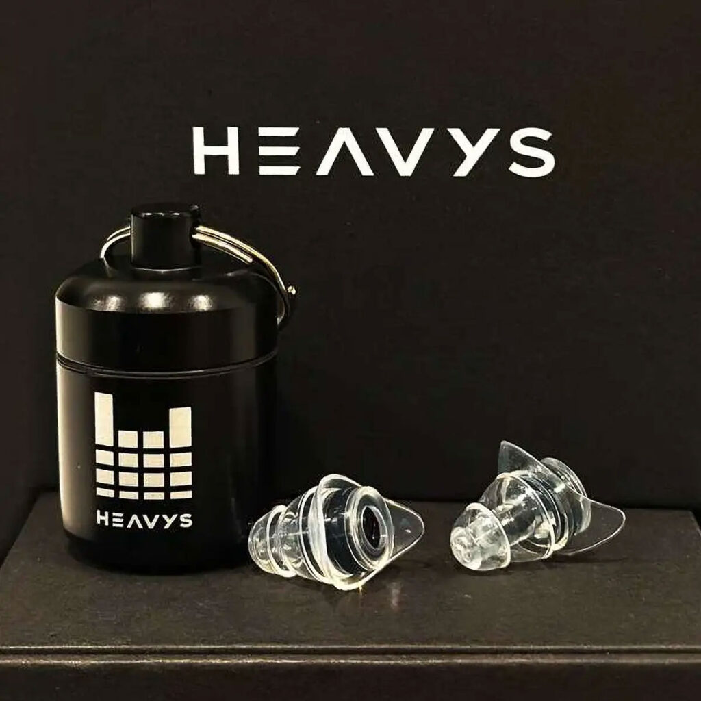 Heavys H1F1 Earplugs reusable concert earplugs with acoustic filter and keychain carry case