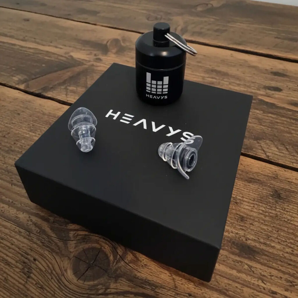 Heavys H1F1 Earplugs reusable concert earplugs with acoustic filter and keychain carry case