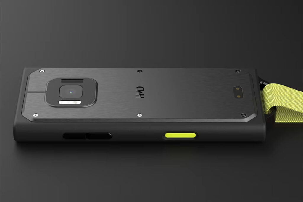 HMD Terra M ultra-rugged phone with keypad, touchscreen display, and programmable Push-to-Talk and SOS buttons
