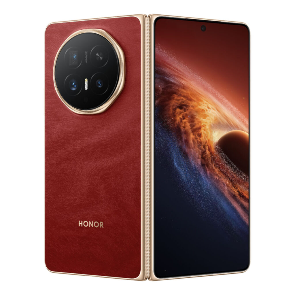 Honor Magic V6 foldable smartphone showing large inner display and ultra-thin foldable design