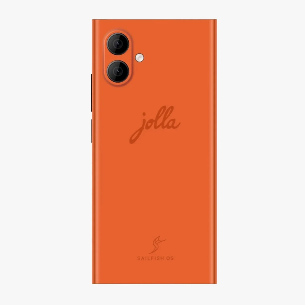 Jolla Phone 2026 running Sailfish OS 5.0 with privacy switch and Nordic color options