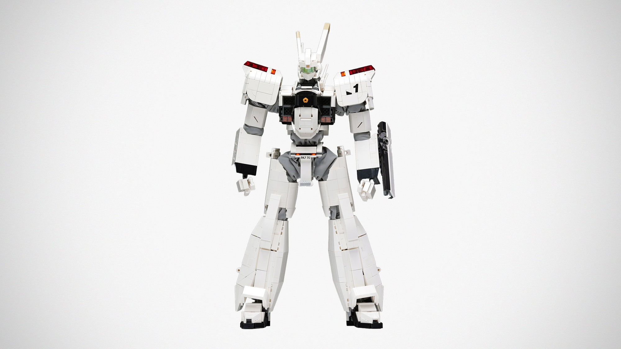 LEGO MOC Patlabor AV-98 Ingram Unit-1 by Moko Brick Laboratory with opening cockpit hatch patrol lights and revolver cannon deployment
