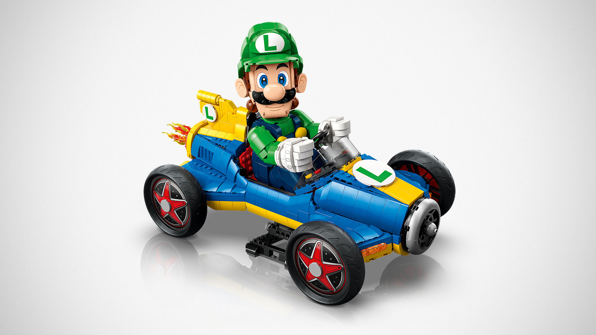 LEGO Mario Kart Luigi Mach 8 kart set 72050 with buildable Luigi figure and detailed kart model