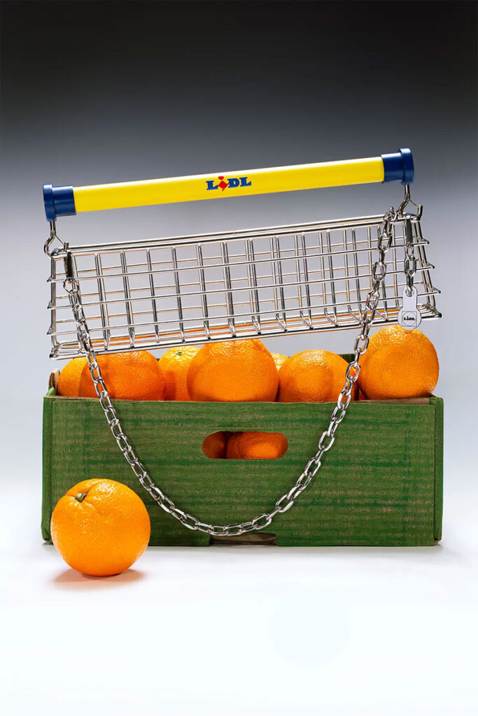 Lidl Trolley Bag stainless steel handbag designed by Nik Bentel Studio inspired by a supermarket shopping trolley