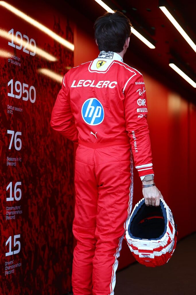 Life-size LEGO Brick-built Scuderia HP Helmet